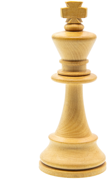 white wooden king chess piece